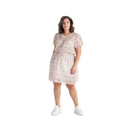 Brand new ๐ฅฐ Black Tape Trendy Plus Size Printed Layered Mini ๐ Skirt Sweet Blooms โญ 5 Brand new ๐ฅฐ Black Tape Trendy Plus Size Printed Layered Mini ๐ Skirt Sweet Blooms โญ - Image 3