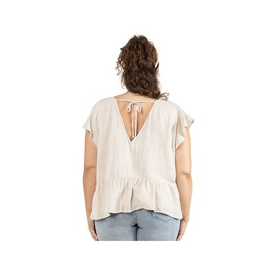 Buy ๐ Black Tape Trendy Plus Size Garden Leaf Flutter-Sleeve Trapeze Top ๐ฅฐ 4 Buy ๐ Black Tape Trendy Plus Size Garden Leaf Flutter-Sleeve Trapeze Top ๐ฅฐ - Image 2