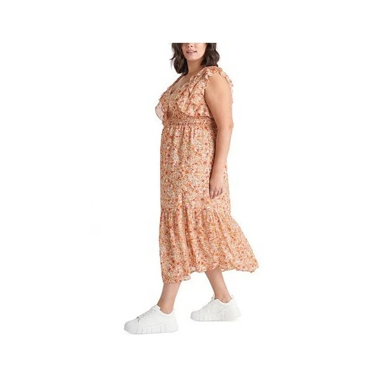 Outlet ๐ Black Tape Plus Size Printed Back-Tie Ruffle Midi ๐ Dress โ๏ธ Summer Sunset ๐งจ 5 Outlet ๐ Black Tape Plus Size Printed Back-Tie Ruffle Midi ๐ Dress โ๏ธ Summer Sunset ๐งจ - Image 3