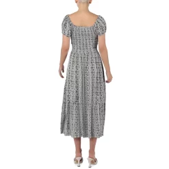 Top 10 🤩 Black Tape 👩 Women's Smocked Ruffled-Hem 👗 Dress Diamon Print 🔔 -Black Tape Shop unnamed file 85